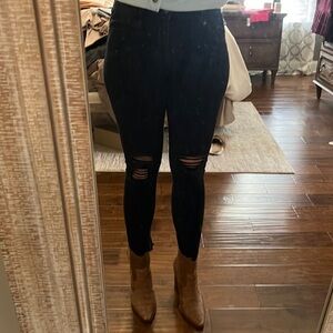 Black rockstar distressed jeans